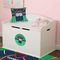Football Jersey Round Wall Decal on Toy Chest
