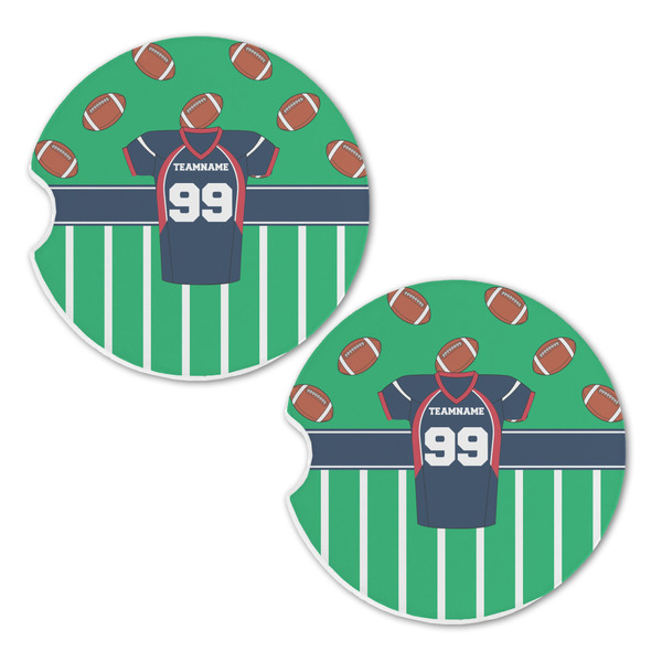 Football Jersey Sandstone Car Coasters - Set of 2