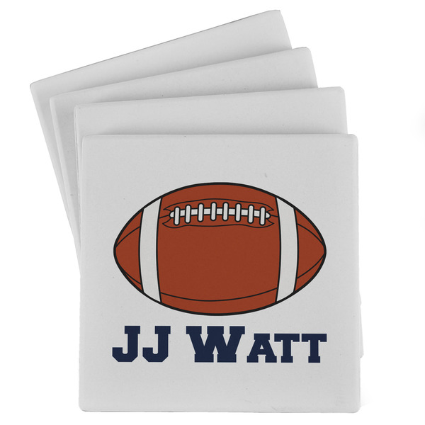 Custom Football Jersey Absorbent Stone Coasters - Set of 4 (Personalized)