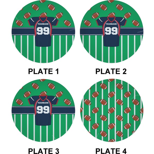 Football Jersey Set of Appetizer / Dessert Plates (Approval)