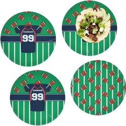 Football Jersey Set of 4 Glass Lunch / Dinner Plate 10" (Personalized)