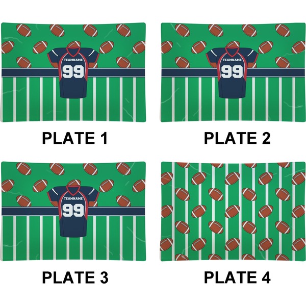 Football Jersey Set of Rectangular Appetizer / Dessert Plates (Approval)
