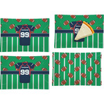 Football Jersey Set of 4 Glass Rectangular Appetizer / Dessert Plate w/ Name and Number
