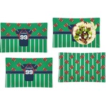 Football Jersey Set of 4 Glass Rectangular Lunch / Dinner Plate w/ Name and Number