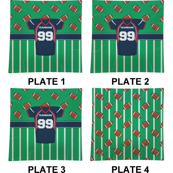Football Jersey Set of Square Dinner Plates (Approval)
