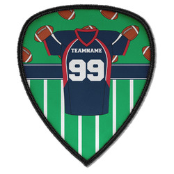 Football Jersey Iron on Shield Patch A w/ Name and Number