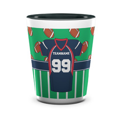 Football Jersey Ceramic Shot Glass - 1.5 oz - Two Tone - Set of 4 (Personalized)