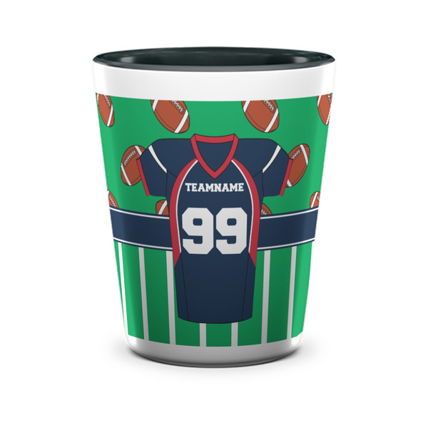Custom Football Jersey Ceramic Shot Glass - 1.5 oz - Two Tone - Set of 4 (Personalized)