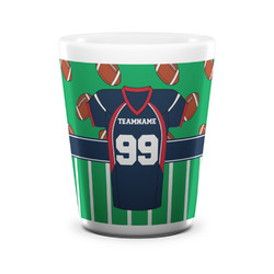 Football Jersey Ceramic Shot Glass - 1.5 oz - White - Set of 4 (Personalized)