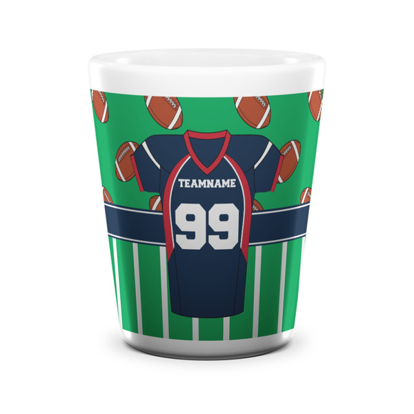 Custom Football Jersey Ceramic Shot Glass - 1.5 oz - White - Set of 4 (Personalized)