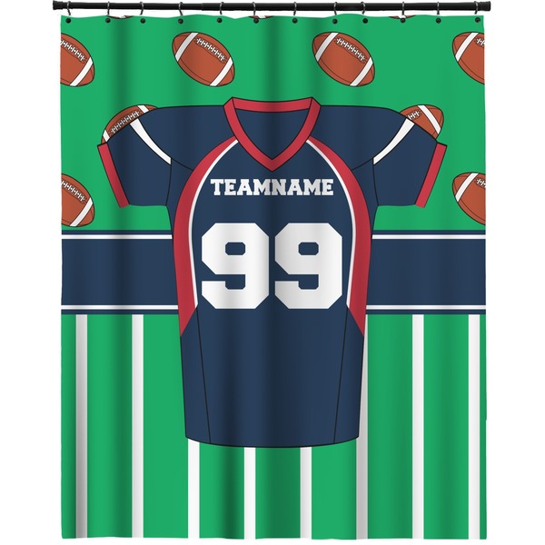 Custom Football Jersey Extra Long Shower Curtain - 70"x84" (Personalized)