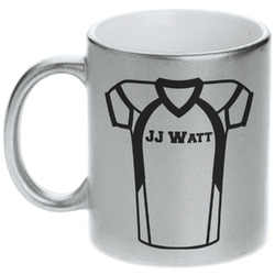 Football Jersey Metallic Silver Mug (Personalized)