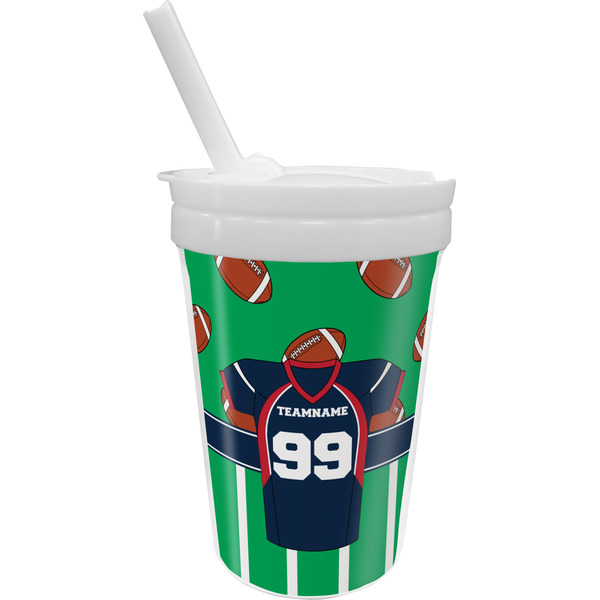 Custom Football Jersey Sippy Cup with Straw (Personalized)