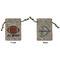 Football Jersey Small Burlap Gift Bag - Front and Back