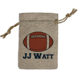 Football Jersey Small Burlap Gift Bag - Front (Personalized)
