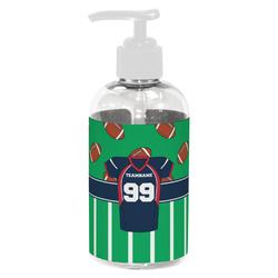 Football Jersey Plastic Soap / Lotion Dispenser (8 oz - Small - White) (Personalized)