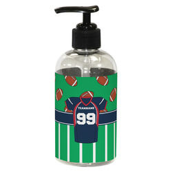 Football Jersey Plastic Soap / Lotion Dispenser (8 oz - Small - Black) (Personalized)