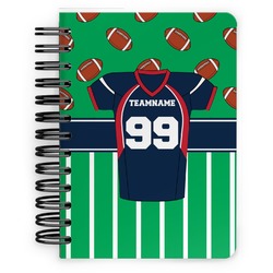 Football Jersey Spiral Notebook - 5x7 w/ Name and Number