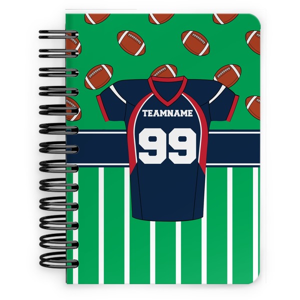Custom Football Jersey Spiral Notebook - 5x7 w/ Name and Number