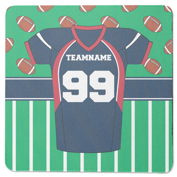 Custom Football Jersey Square Rubber Backed Coaster (Personalized)