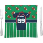 Football Jersey Glass Square Lunch / Dinner Plate 9.5" (Personalized)
