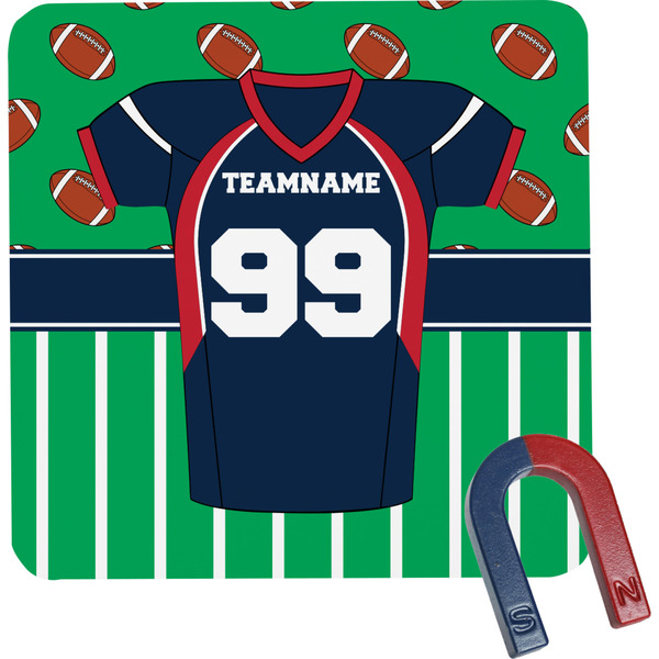 Custom Football Jersey Square Fridge Magnet (Personalized)