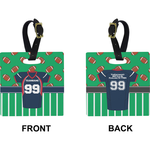 Football Jersey Square Luggage Tag (Front + Back)