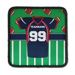 Football Jersey Iron On Square Patch w/ Name and Number