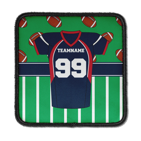 Custom Football Jersey Iron On Square Patch w/ Name and Number