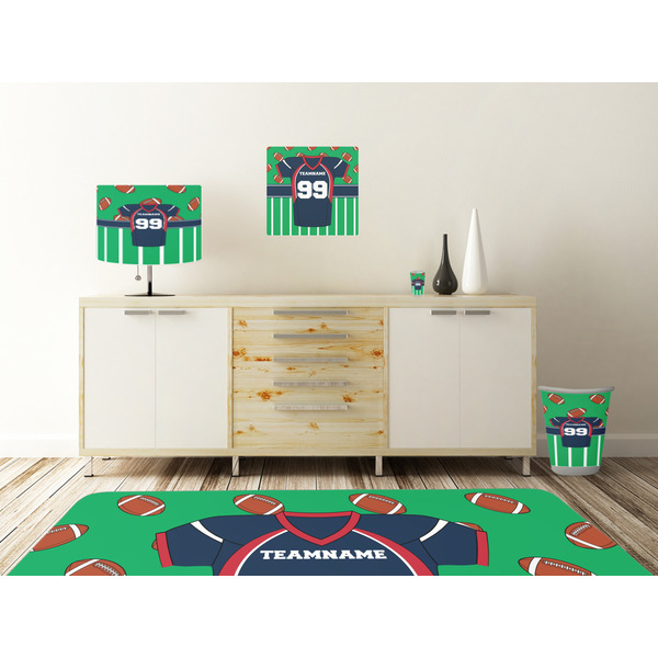 Football Jersey Square Wall Decal Wooden Desk