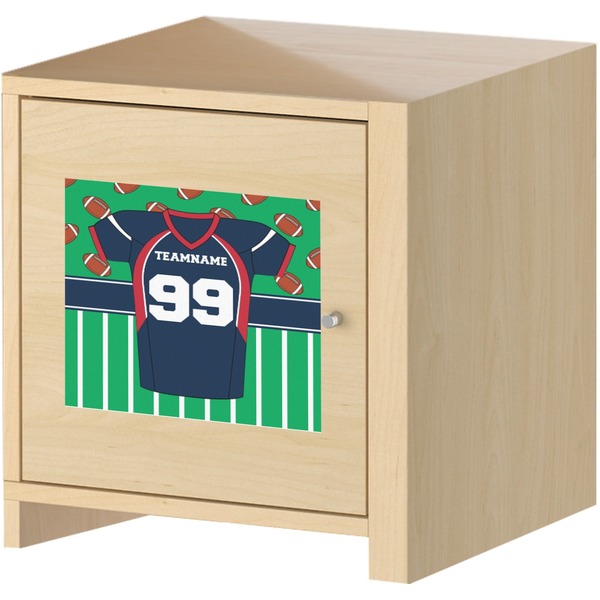 Football Jersey Square Wall Decal on Wooden Cabinet