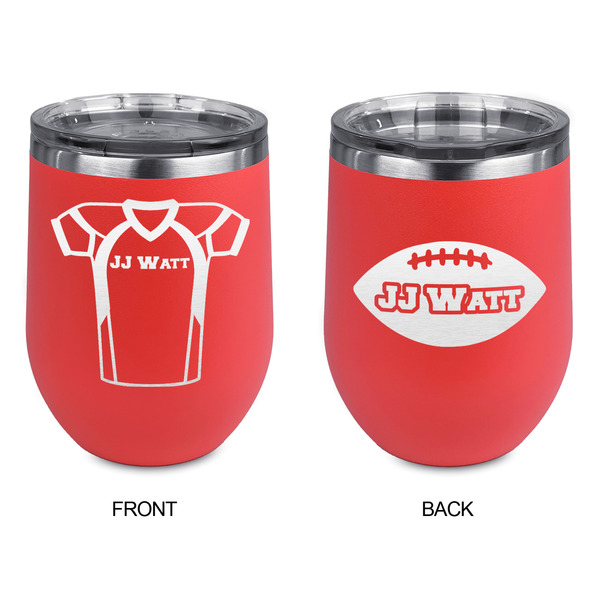 Football Jersey Stainless Wine Tumblers - Coral - Double Sided - Approval
