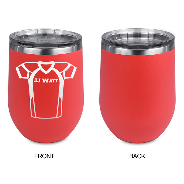 Football Jersey Stainless Wine Tumblers - Coral - Single Sided - Approval