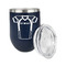 Football Jersey Stainless Wine Tumblers - Navy - Double Sided - Alt View