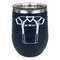 Football Jersey Stainless Wine Tumblers - Navy - Double Sided - Front
