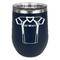 Football Jersey Stainless Wine Tumblers - Navy - Single Sided - Front