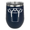 Football Jersey Stemless Stainless Steel Wine Tumbler - Navy - Single Sided (Personalized)