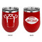 Football Jersey Stainless Wine Tumblers - Red - Double Sided - Approval