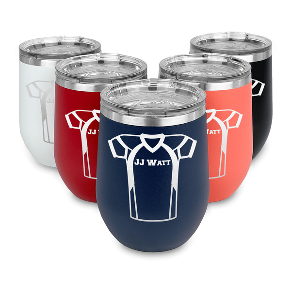 Football Jersey Steel Wine Tumblers Multiple Colors