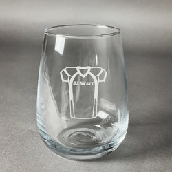 Football Jersey Stemless Wine Glass (Single) (Personalized)
