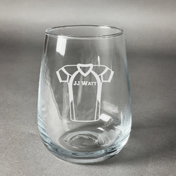 Football Jersey Stemless Wine Glass - Engraved (Personalized)