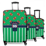 Football Jersey 3 Piece Luggage Set - 20" Carry On, 24" Medium Checked, 28" Large Checked (Personalized)