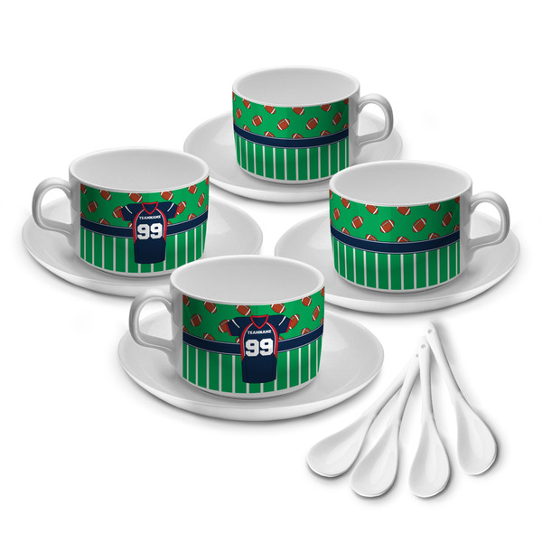Custom Football Jersey Tea Cup - Set of 4 (Personalized)