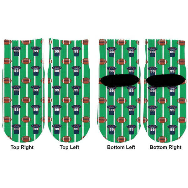 Football Jersey Toddler Ankle Socks - Double Pair - Front and Back - Apvl