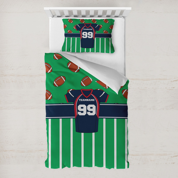 Custom Football Jersey Toddler Bedding Set - With Pillowcase (Personalized)