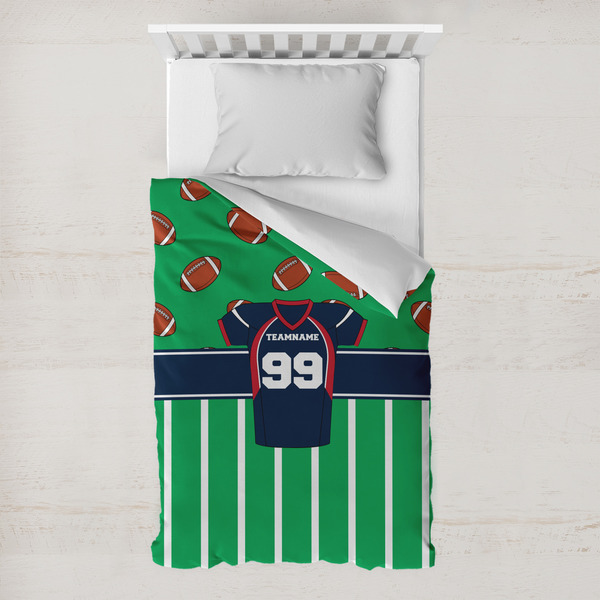 Custom Football Jersey Toddler Duvet Cover w/ Name and Number