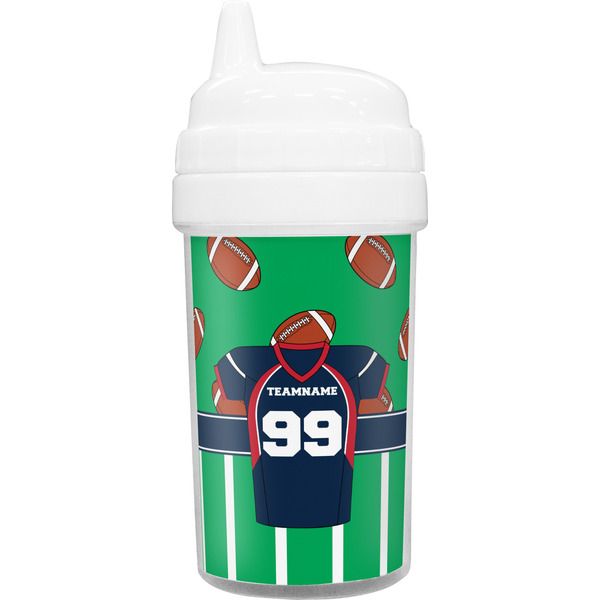 Custom Football Jersey Toddler Sippy Cup (Personalized)