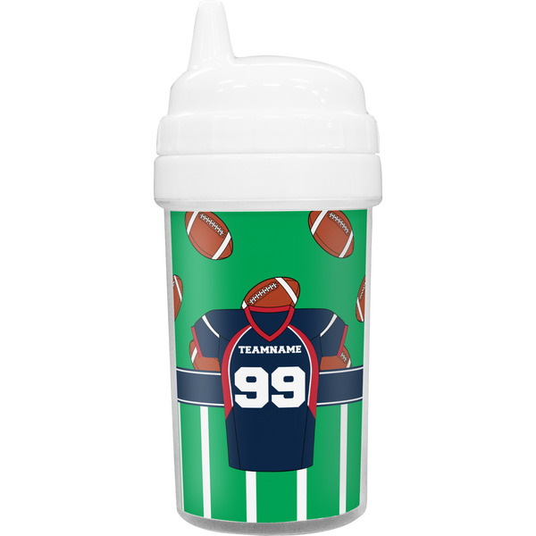 Custom Football Jersey Toddler Sippy Cup (Personalized)