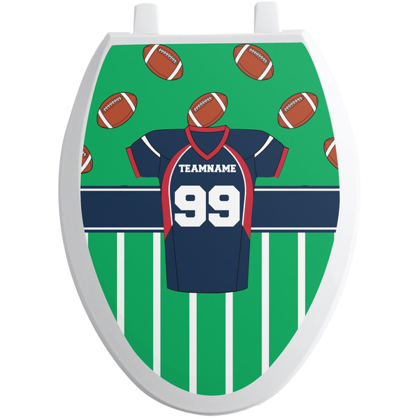 Custom Football Jersey Toilet Seat Decal - Elongated (Personalized)