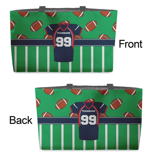 Football Jersey Tote w/Black Handles - Front & Back Views